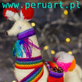 FIGURKA DEKORACYJNA ETNICZNA LAMA Z PERU 20 cm