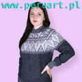 SWETER STYL NORWESKI WEŁNA ALPAKA HANDMADE