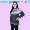 SWETER STYL NORWESKI WEŁNA ALPAKA HANDMADE