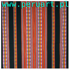 PERUWIAŃSKA NARZUTA OBRUS INDIAŃSKI - CZARNA 115 cm x 210 cm