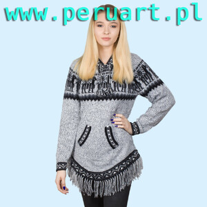 DAMSKI SWETER WELNIANY CHAQUIRA Z ALPAKI GRIS