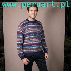 SWETER MĘSKI WEŁNA ALPAKA RĘKODZIEŁO XL