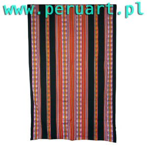 PERUWIAŃSKA NARZUTA OBRUS INDIAŃSKI - CZARNA 115 cm x 210 cm