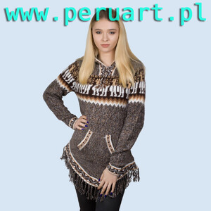 DAMSKI SWETER WELNIANY CHAQUIRA Z ALPAKI RUSTY COLOR