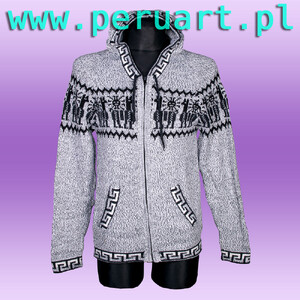 SWETER NA ZAMEK WEŁNIANY Z ALPAKI
