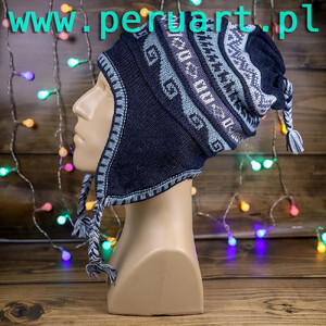 ZIMOWA CZAPKA Z ALPAKI PERU Z POLAREM XXXL