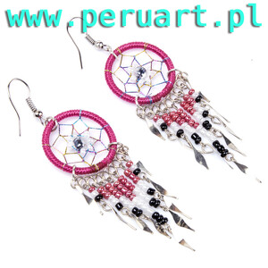 INDIAŃSKIE KOLCZYKI DREAMCATCHER & FLOWER WINO