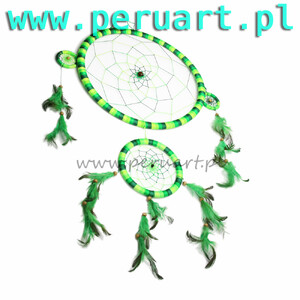 INDIAŃSKI ŁAPACZ SNÓW DUŻY 60 cm DREAMCATCHER 04 GREEN